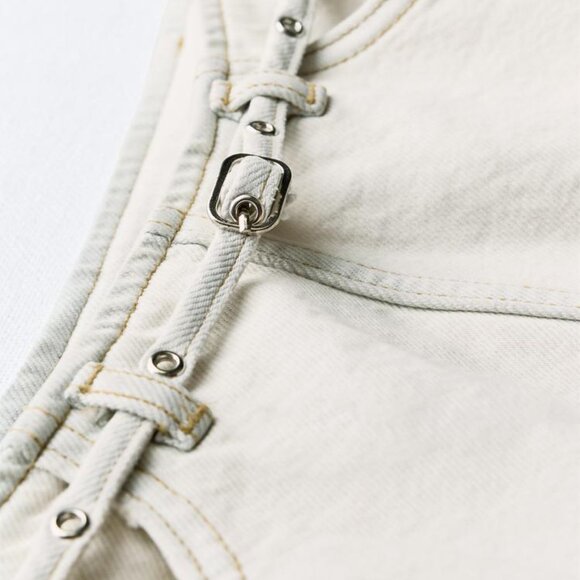 Zara Belted TRF Denim Skirt - NWT - USA MEDIUM - Picture 3 of 4